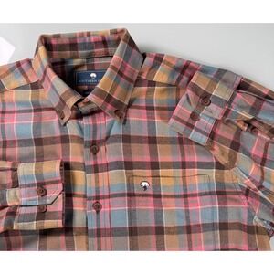 Southern Shirt Mens S 100% Cotton Plaid‎ Long Sleeve Button Down Shirt